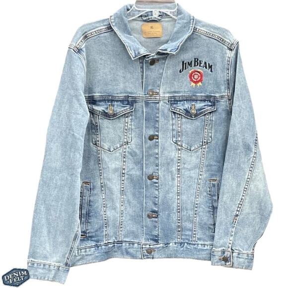 Jim Beam Medium Wash Embroidered Button Down Denim Jean Jacket | NEW!! - Picture 2 of 12